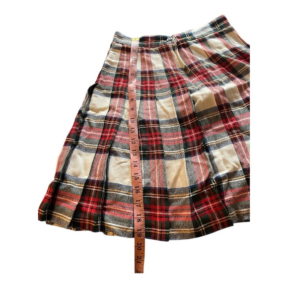 Vintage 90s/Y2K The Limited pleated tartan red white black plaid miniskirt 4 - Picture 6 of 6